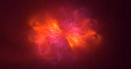 3D rendering abstract colorful fractal light background