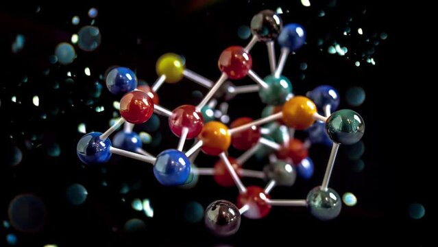 A fascinating journey into the microcosm with this intricately designed 3D render of a molecule. Suitable for scientific, educational, or biotech contexts.
