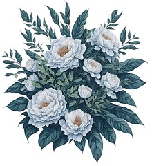 WaterColor A Bunch of Flowers [Generate AI]
