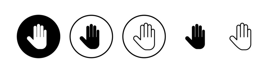 Fototapeta na wymiar Stop icons set. Hand symbol. Hand icon vector