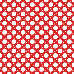 Polka dot hand drawn red and white seamless pattern