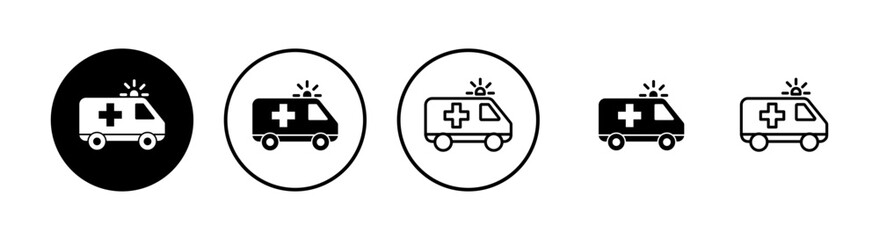Ambulance Icons set. Ambulance Icon Design