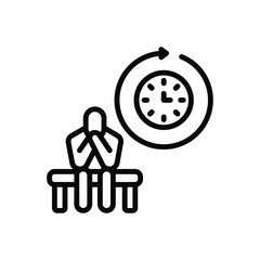 Black line icon for longer 