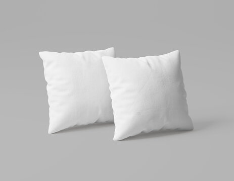 Square Pillow Set Mockup isolated on white Background