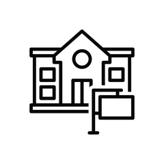 Black line icon for rental 