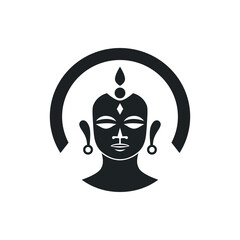 simple flat buddha black culture logo vector illustration template design