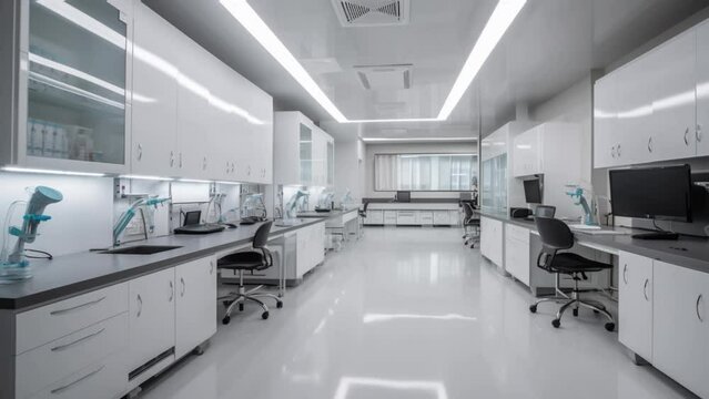 Discover the pulse of healthcare with this striking image of a modern medical laboratory. Excellent for health, research, and education narratives, reworked generative AI