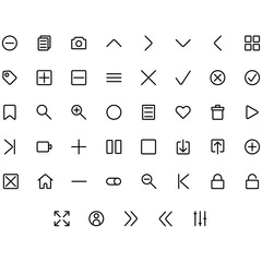 Vector of Essential UI 1 Icon Set. Perfect for user interface, new application.