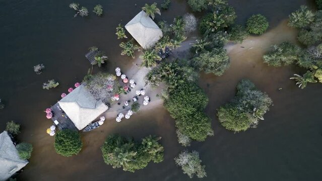 aerial top down alter do Chao Love Island (Ilha do Amor)  State of Par&aacute;, Brazil amazon rainforest