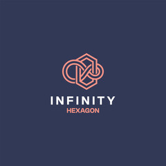 Infinity Symbol Hexagon Logo