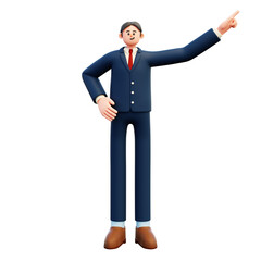 businessman pointing finger 3d illustration