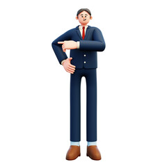 businessman pointing finger 3d illustration