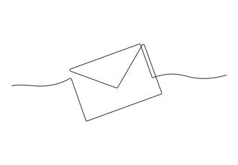 Continuous line drawing of envelope vector illustration. Premium vector. 