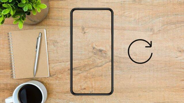 iOS iPhone Smartphone Rotating Animation Rotate Spinning Desk Background 3D Render