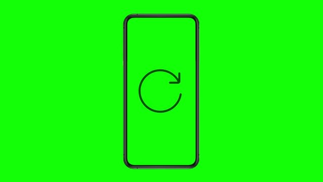 iOS iPhone Smartphone Rotating Animation Rotate Spinning Green Background 3D Render