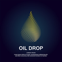 Vector logo Oil drop color silhouette on a dark background. Oil drop or honey vector design - EPS 10