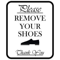 Please, Remove Your Shoes, sign vector