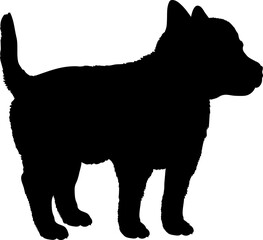 Australian Cattle Dog Dog puppies silhouette. Baby dog silhouette. Puppy
