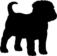Brussles Griffon Dog puppies silhouette. Baby dog silhouette. Puppy