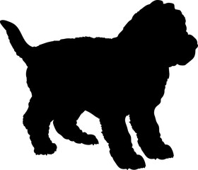 Chinese Shar Pei. Dog puppies silhouette. Baby dog silhouette. Puppy