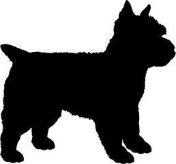 Bouvier Des Flandres Dog puppies silhouette. Baby dog silhouette. Puppy
