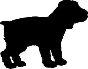  English Cocker Spaniel Dog puppies silhouette. Baby dog silhouette. Puppy