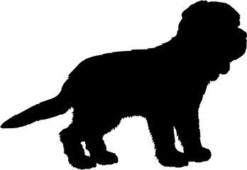 Cavalier King Dog puppies silhouette. Baby dog silhouette. Puppy