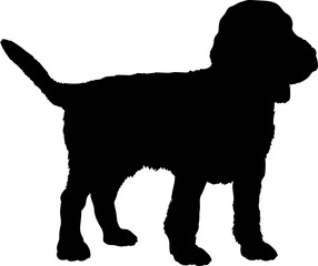 English Springer Spaniel Dog puppies silhouette. Baby dog silhouette. Puppy