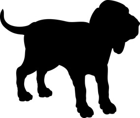 Bloodhound Dog puppies silhouette. Baby dog silhouette. Puppy - obrazy, fototapety, plakaty