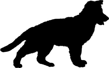 German Shepherd Dog puppies silhouette. Baby dog silhouette. Puppy