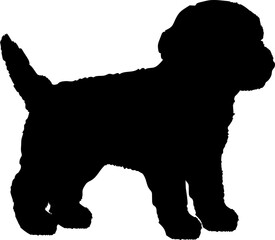 Poodle Dog puppies silhouette. Baby dog silhouette. Puppy