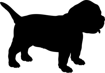 Mastiff Dog puppies silhouette. Baby dog silhouette. Puppy