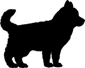 Siberian Husky Dog puppies silhouette. Baby dog silhouette. Puppy