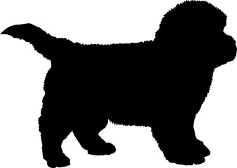 Newfoundland Dog puppies silhouette. Baby dog silhouette. Puppy