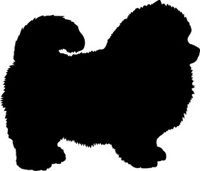 Pomeranian Dog puppies silhouette. Baby dog silhouette. Puppy