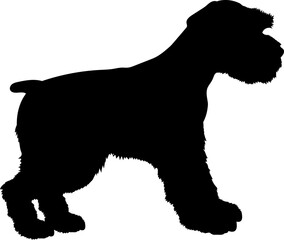 Miniature Schnazuer Dog puppies silhouette. Baby dog silhouette. Puppy