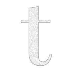 Classic floral lace alphabet lowercase letters, off white color, isolated with transparent background.