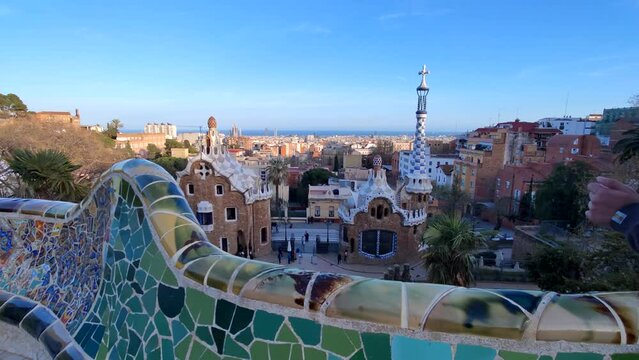 Park G&uuml;ell Guell Barcelona Spain - Gardens and Architectural Elements on Carmel Hill by Antoni Gaud&iacute;