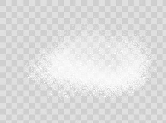 Falling sugar salt white dust set of isolated realistic images of white powder with detailed particles