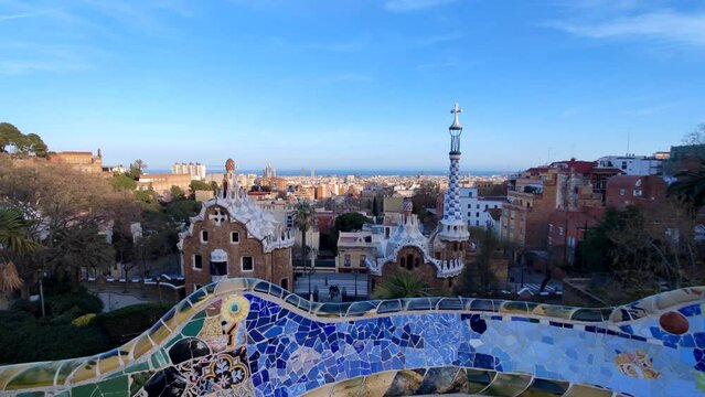 Park G&uuml;ell Guell Barcelona Spain - Gardens and Architectural Elements on Carmel Hill by Antoni Gaud&iacute;