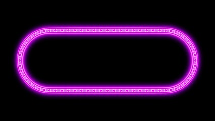 Retro pink frame neon night lights glowing background. 3d render
