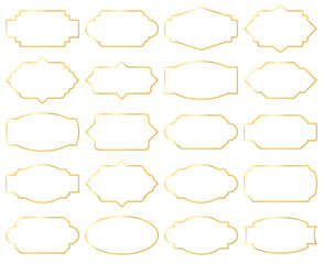 Obraz premium Frame gold vintage. Frame border simple design. Frame decorative elements.