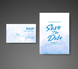 Fototapeta na wymiar Save the date with watercolor background. Design for your invitation.