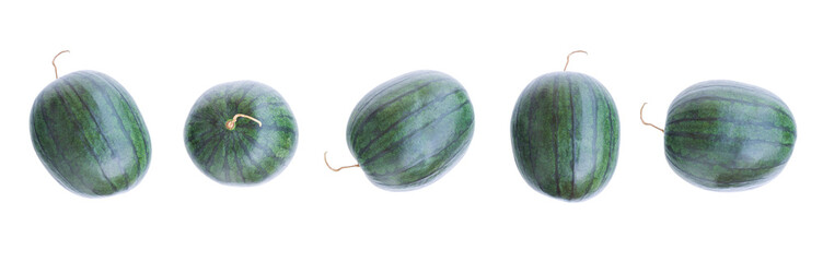 Fresh watermelon fruit isolated on white background, Organic fruit, Ripe watermelon