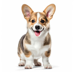 Obraz premium A full body shot of a lovely Corgi puppy (Canis lupus familiaris)
