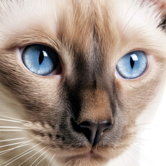 Closeup of a Siamese Cat's (Felis catus) face