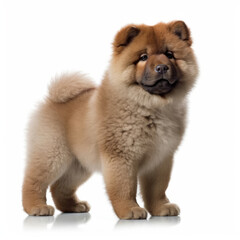 Obraz premium A full body shot of a charming Chow Chow puppy (Canis lupus familiaris)