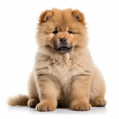 A full body shot of a charming Chow Chow puppy (Canis lupus familiaris)