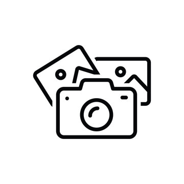 Black line icon for photograph 