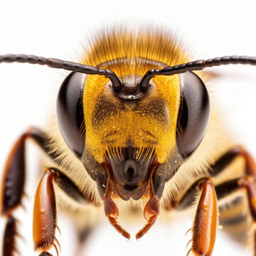 Closeup of a Honey Bee's (Apis mellifera) face
